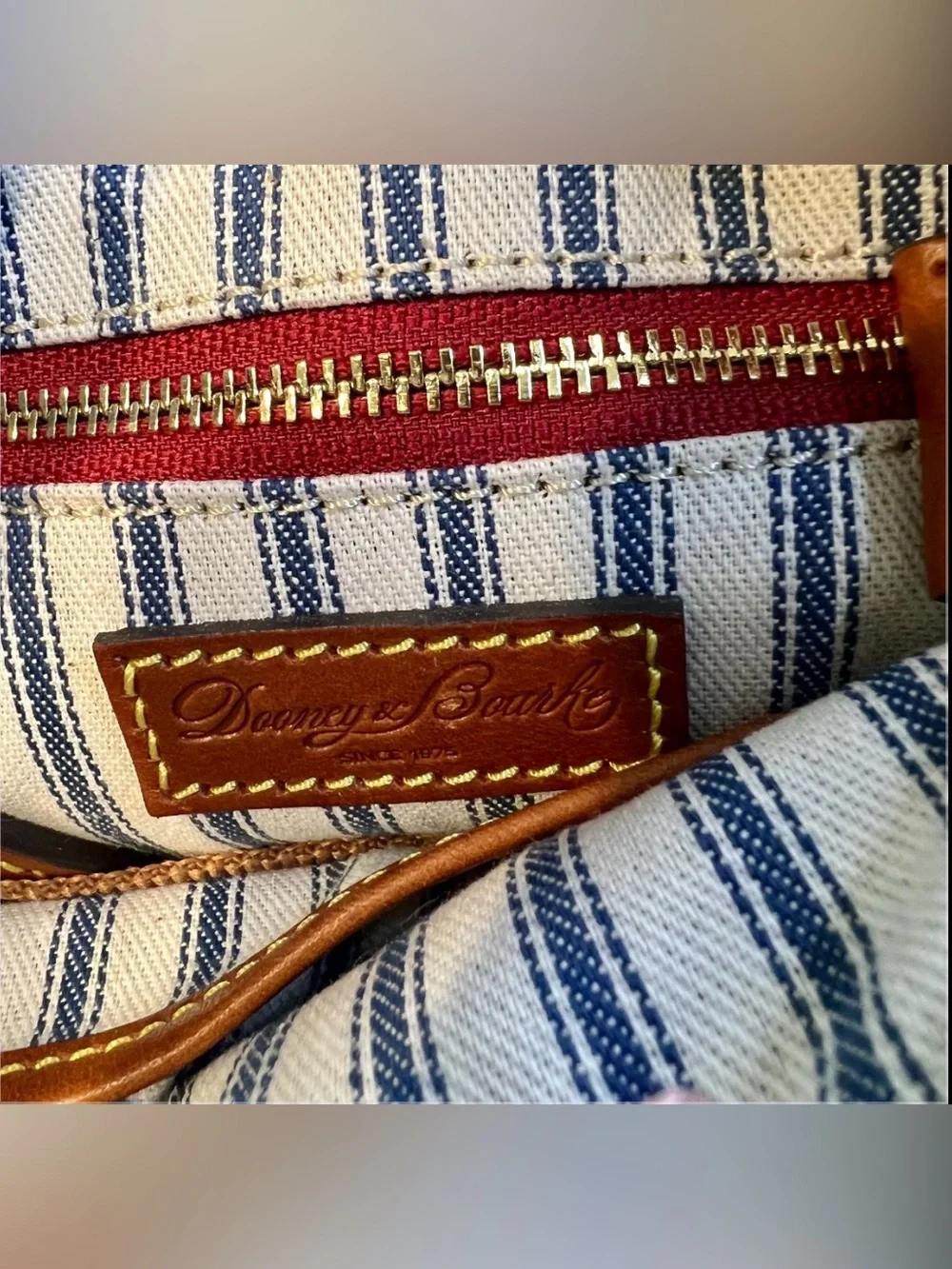 Dooney & Bourke Yellow Nylon Crossbody Bag Brown Leather Trim NWOT - Picture 5 of 5